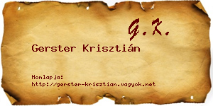 Gerster Krisztián névjegykártya